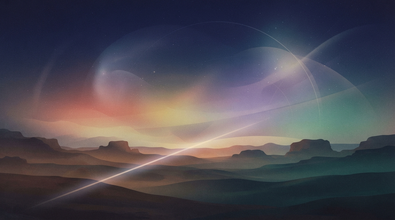 A narrow beam of light crossing a calm cosmic horizon